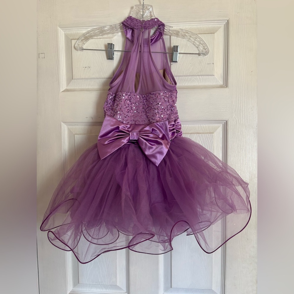 Kids Costume Purple Halter Dress with Bow